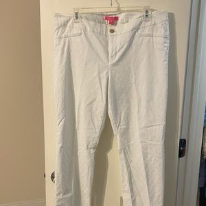 White Lilly Pulitzer Size 14 Kelly Ankle Pant EUC